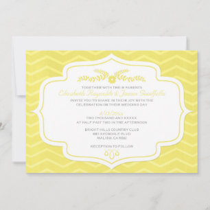 Convites para Casamento Chevron Amarelo