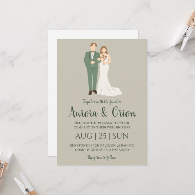 convites para casamento clássicos clássicos de sáb (Frente/Verso In Situ)