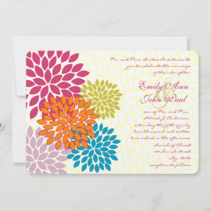 Convites para Casamento Clorítemo Floral Moderno