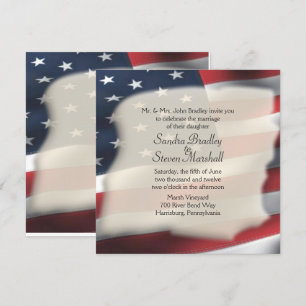 Convites para Casamento com Bandeira Americana