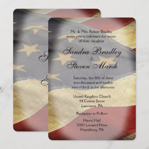 Convites para Casamento com Bandeira Americana