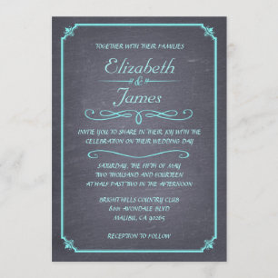 Convites para Casamento com Chalkboard Vintage