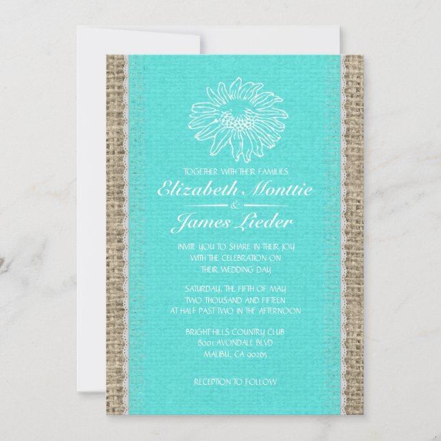 Convites para Casamento com Locais de Vintagem Tea (Frente)