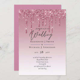 Convites para Casamento com Luminosas Rosa BUDGET