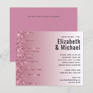 Convites para Casamento com Luminosas Rosa BUDGET