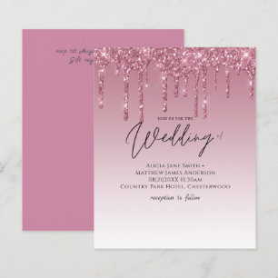 Convites para Casamento com Luminosas Rosa BUDGET