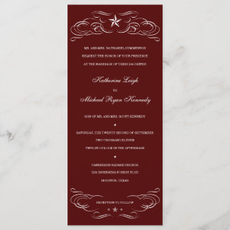 Convites para Casamento com Maroon Texas Lone Star