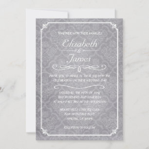 Convites para Casamento com Quadros de Malha Branc
