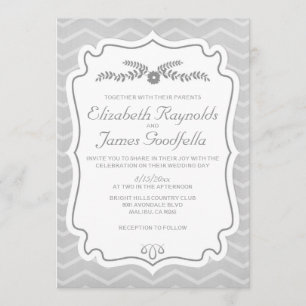 Convites para Casamento com Stripes de Chevron Pre