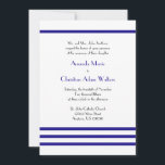 Convites para Casamento com Stripes Modernas (Mari<br><div class="desc">Convites para Casamento Moderno Stripes (Marinho Escuro Azul / Branco)... Este convite para casamento elegante, moderno, romântico e clássico é a forma perfeita de convidar amigos, família e entes queridos para celebrar o seu amor e casamento. Excelente para qualquer noiva e noivo planejando um casamento na cidade de chic ou...</div>