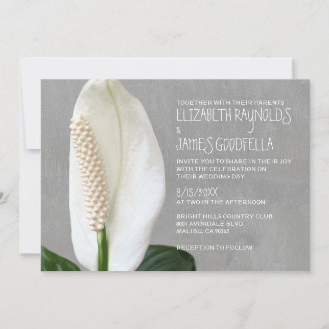 Convites para Casamento da Peace Lily (Frente)