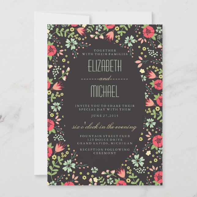 Convites para Casamento da primavera do Jardim (Frente)