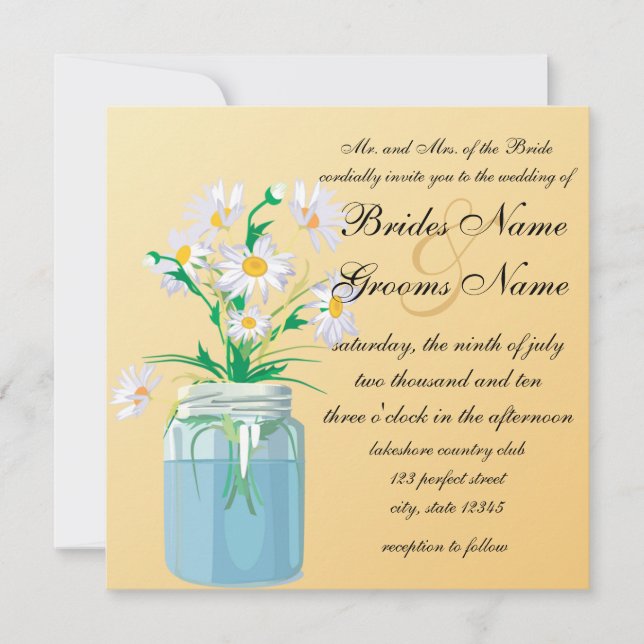 Convites para Casamento da Summer Daisies (Frente)