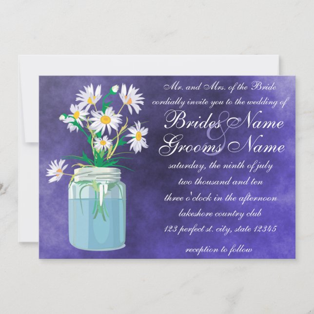 Convites para Casamento da Summer Daisies (Frente)