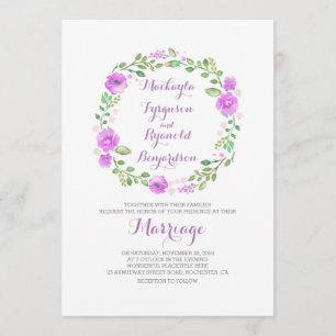 convites para casamento de água-color floral