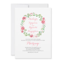 convites para casamento de água-color floral