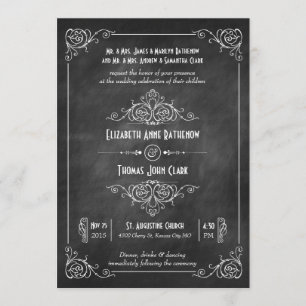 Convites para Casamento de Arte de Chalkboard