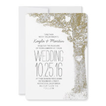 Convites para casamento de árvore cardíaca de amor