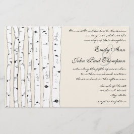 Convites para Casamento de Árvore de Ivory Birch