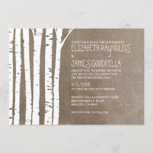 Convites para Casamento de Árvores de Birch Ocide