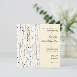 Convites para Casamento de Árvores de Creme Birch
