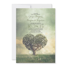 Convites para casamento de árvores rústicas antiga