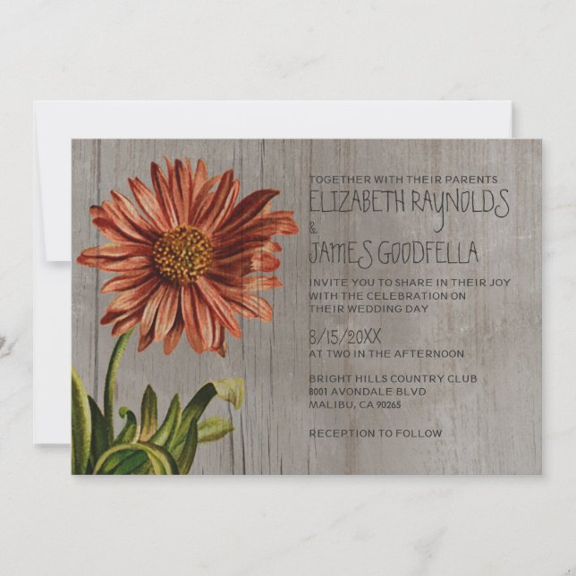 Convites para Casamento de Aster Russo (Frente)