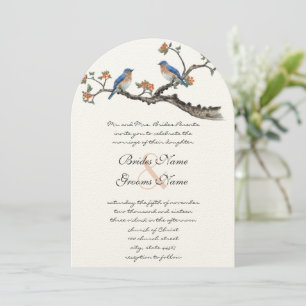 Convites para Casamento de Aves Bluebird Orientais