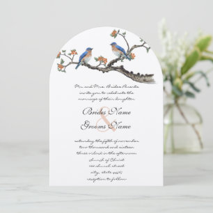 Convites para Casamento de Aves Bluebird Orientais