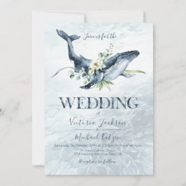 Convites para casamento de baleias tropicais
