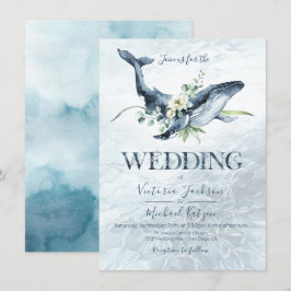 Convites para casamento de baleias tropicais