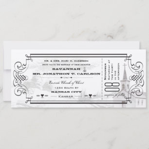 Convites para Casamento de Bilhetes e Bilhetes de