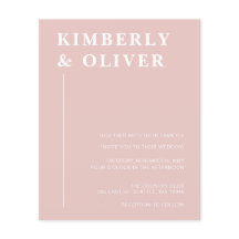 Convites para Casamento de Blush Moderno de Orçame