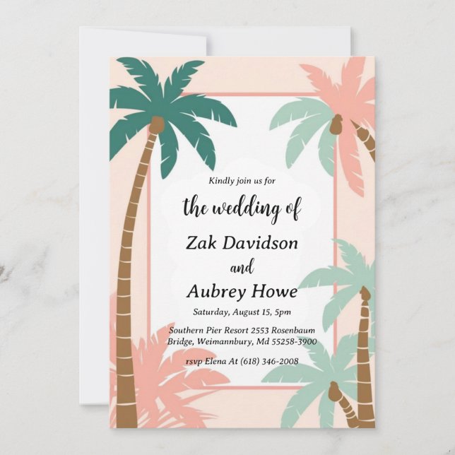 convites para casamento de boho Beach (Frente)
