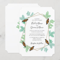 Convites para Casamento de Borboleta Monarca Elega
