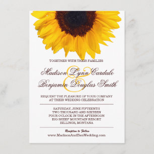 Convites para Casamento de Brancos de Girassol no