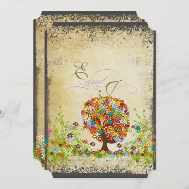 Convites para Casamento de Branqueamento do Lado d (Frente/Verso)