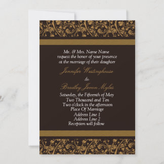 Convites Para Casamento De Brown E Tan