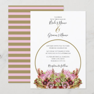 Convites para Casamento de Buquês de Flores Selva