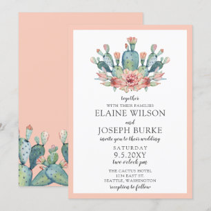 Convites para Casamento de Cactus Feliz