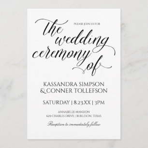 Convites para Casamento de Caligrafia Elegante  Pr