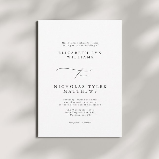 Convites para Casamento de Caligrafia Longhand (Criador carregado)