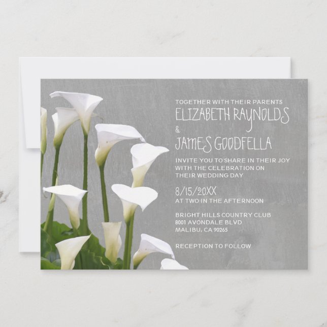 Convites para Casamento de Calla Lillies (Frente)
