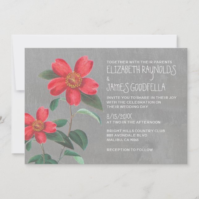Convites para Casamento de Camellia (Frente)