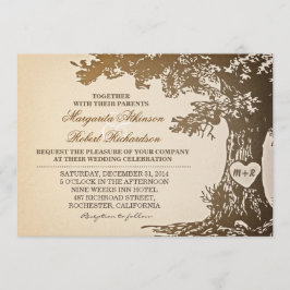 convites para casamento de carvalhos antigos