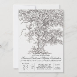 Convites para casamento de carvalhos antigos e mad