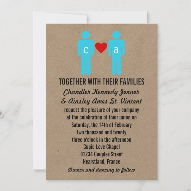 Convites para Casamento de Casais do Monograma (Frente)