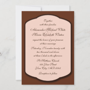Convites para Casamento de Castanho e Beige de Cho