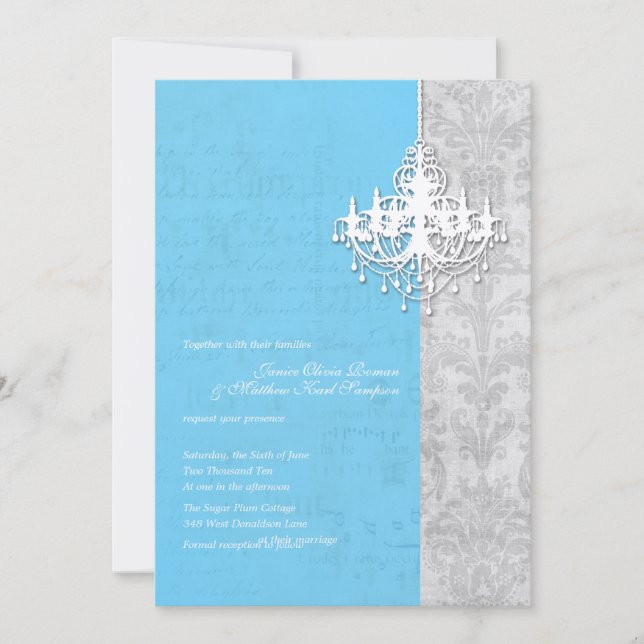Convites para Casamento de Chandelier Breeze (Frente)