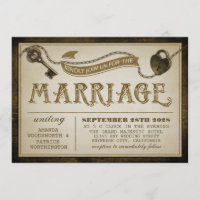 Convites para Casamento de Chave de Bloqueio e Esq